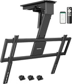 monTEK Motorized Ceiling TV Mount for 32-75 Inch TVs, Holds up to 121 lb | Lower VESA fit helps avoid ceiling contact; electric flip-down, remote/app/voice, max VESA 600x400 mm, flat/pitched ceilings
