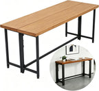 Foldable Dining Table,Solid Wood Flip Top Narrow Console Table,Small Writing Work Office Computer Desk, for Entrance Hallway Living Room, Easy to Fold & Store (55.11in/140cm)