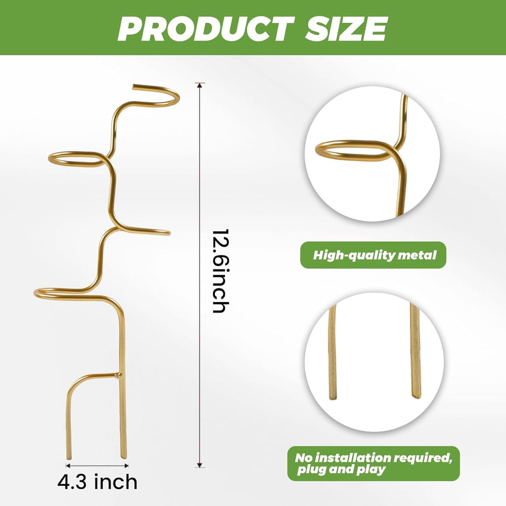 3PCS Indoor Plant Support – Durable Metal Garden Stakes for Monstera, Flowers & Herbs – 12.6 Inch Trellis for Indoor & Outdoor Plants, Easy-to-Use Support Structures