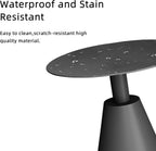 TWT Outdoor Round Side Table Pedestal Table Coffee End Table for Living Room,Bedroom and Small Spaces,Modern Nightstand Home Decor Metal Bedside Nightstand with Aluminum Base,19.5 in x 21.7 in (Grey)