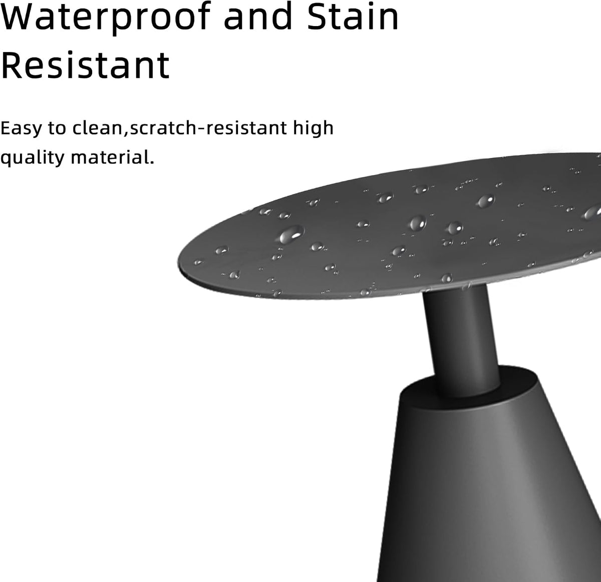 TWT Outdoor Round Side Table Pedestal Table Coffee End Table for Living Room,Bedroom and Small Spaces,Modern Nightstand Home Decor Metal Bedside Nightstand with Aluminum Base,19.5 in x 21.7 in (Grey)
