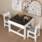 3 in 1 Wooden Activity Table with Storage Drawer for Toddlers Drawing, Reading, Crafts, 2 in 1 Detachable Tabletop Table Set for Nursery, Playroom