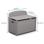 Delta Children MySize Toddler Bed, Grey + MySize Kids Wood Table and 2 Chair Set + MySize Deluxe Toy Box (Bundle)