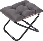 LITA Folding Upholstered Footrest with Straight & Square Shape,Small Ottoman， Dark Grey