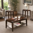 BOWERY HILL 3-Piece Wooden Coffee Table Set in Walnut Finish