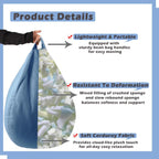 LPMOERA 3FT Memory Foam Filling Bean Bag Chair Blue | Skin-Friendly,Hidden Zipper,Home Decor,Suitable For Rest & Lounge,Pull-Handle