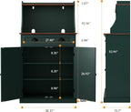 HOLTICO 54" Kitchen Pantry Storage Cabinet with Doors and Adjustable Shelves, Green Freestanding Microwave Cabinet with Drawer for Kitchen, Coffee Bar, Living Room