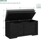Hzuaneri 39" Modern Storage Chest | 50 Gal | 330lb Seat | Black | Soft-Close Hinges | Stuffed Animal and Blanket Storage for Bedroom, Entryway and Living Room | Easy Assembly | SB03404X