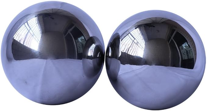 Durable Stainless Steel Gazing Ball, Hollow Ball Mirror Globe Polished Shiny Sphere for Home Garden (13.8 Inch)