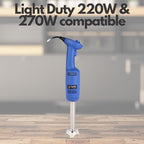 Commercial Electric Immersion Blender Hand held 6 Inch Removable Shaft, 6-Gallon capacity with single high speed (Whisk Attachment Only) - 220W and 270W Compatible