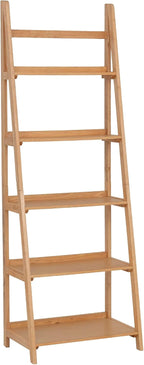 Linon Melissa Natural Wooden Five Shelf Ladder Bookcase