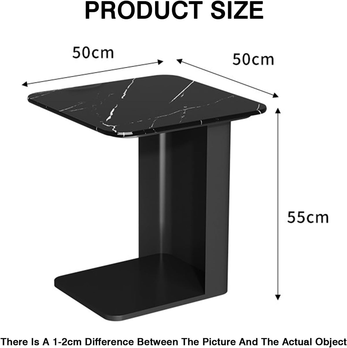 Bedside/Sofa Side Table – Two-Tier Micro-Crystalline Stone Table (Suitable as Living Room Corner Table or Bedroom Nightstand)