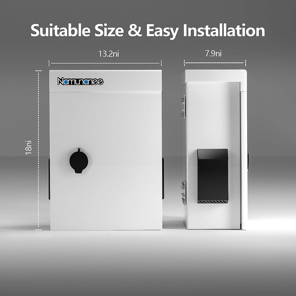 Outdoor Electrical Box with Thermostat and Fan, Cold-Rolled Steel Plate, Aluminum Alloy Back Beam, One-Piece Ventilation Design, IP65 Waterproof, Wall/Pole Mounted. (17.7" x 13.7" x 7.9")