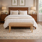 HomePop Oslo Bench - Sand Faux Leather