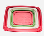 Plastic Food Storage Container Set, 4 Containers with Lids, Assorted Colors (RECTANGULAR JOLLY)