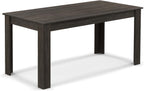 63“ Large Dining Table for 4-6 People, Rectangular Dining Room Table, Wooden Kitchen Table with L-Shaped Legs, Modern Farmhouse Dinette Table for Restaurant, Living Room, Family