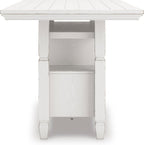 Signature Design By Ashley Robbinsdale 72-Inch Counter Height Dining Table with Kitchen Island Storage, Rubberwood Solids, Ash Veneer and MDF Substrates, Antique White