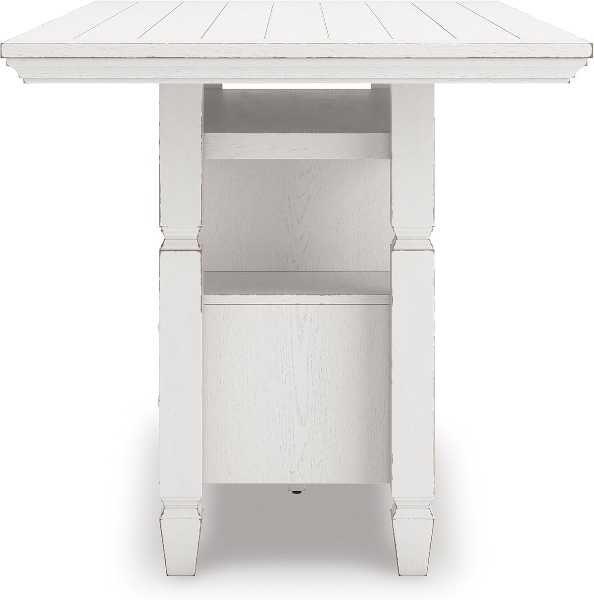 Signature Design By Ashley Robbinsdale 72-Inch Counter Height Dining Table with Kitchen Island Storage, Rubberwood Solids, Ash Veneer and MDF Substrates, Antique White