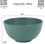 Homienly Wheat Straw Cereal Bowls 26 OZ, Microwave and Dishwasher Safe Wheat Straw Bowls, Alternative to Plastic Bowls Reusable, Unbreakable Bowl for Serving, Snack, Dinner, Soup(Green, 26 OZ)