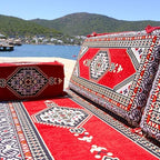 mysticalanatolia Majlis Floor Sofa Loveseat – 75x27x4 in Convertible Guest Mattress Traditional Arabic Seating Bohemian Style Living Room Furniture Futon Sets
