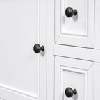 P PURLOVE Console Table Buffet Sideboard Sofa Table with Drawers Cabinets and Bottom Shelf (White)
