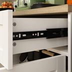 AIEGLE Large Kitchen Pantry Cabinet Set with Wall Mounted Storage Sideboard, Freestanding Wall Storage Cabinet with Shelves, 8 Doors & 2 Drawers, Utility Console Dining Cupboard, White 63" W