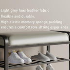 shoe bench,entryway bench with shoe storage,modern shoe rack bench with cushion upholstered padded seat 3 Tier metal shoe storage bench for entryway, hallway,front door (31.5*12.5*20.4, black)