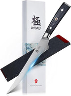 KYOKU 6.5" Boning Knife for Meat Cutting, Samurai Series Filet Knife with Pakkawood Handle, Japanese High Carbon Steel, Full Tang Kitchen Knife for Lamb Chop Pork Shoulder with Sheath and Case