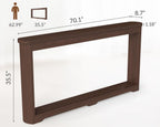 Rovibek Modern 70 Inch Entryway Table Narrow - Behind Sofa Table Narrow | 8 Inch Deep Console Table Behind Couch with Open Storage, Walnut Entryway Table for Hallway, Foyer, Living Room