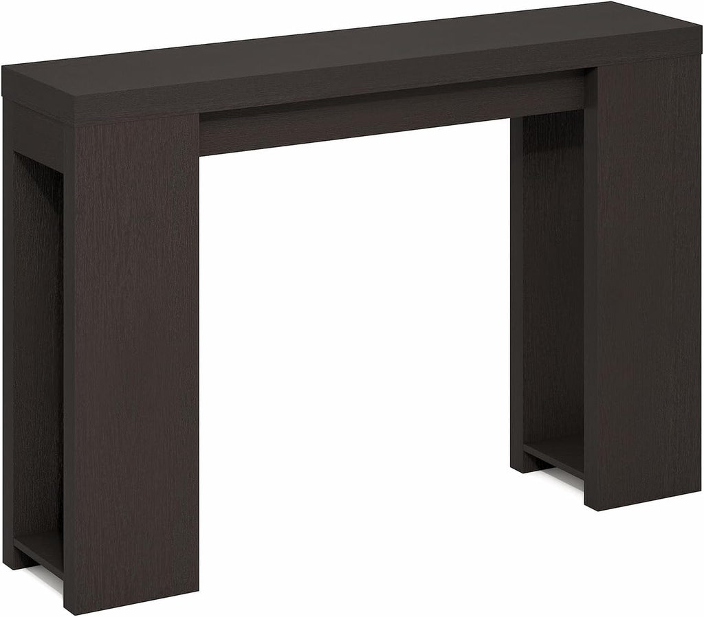 Furinno ARA 47-Inch Wide Entryway Table, Narrow Console Table, Dark Oak | Thick Frame Sofa Table with Shelf, Farmhouse Couch Table Behind Sofa, for Entrance, Hallway, Living Room
