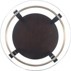 Maykoosh Round End Table with Glass Top & Espresso Finish - Accent Table