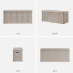 SICOTAS Storage Bench 40.2" Wide Shoe Bench with Lift Top Large Wooden Storage Chest Trunk Modern Blanket Chest with 2 Safety Hinges & Seating for Bedroom Entryway Living Room Hallway