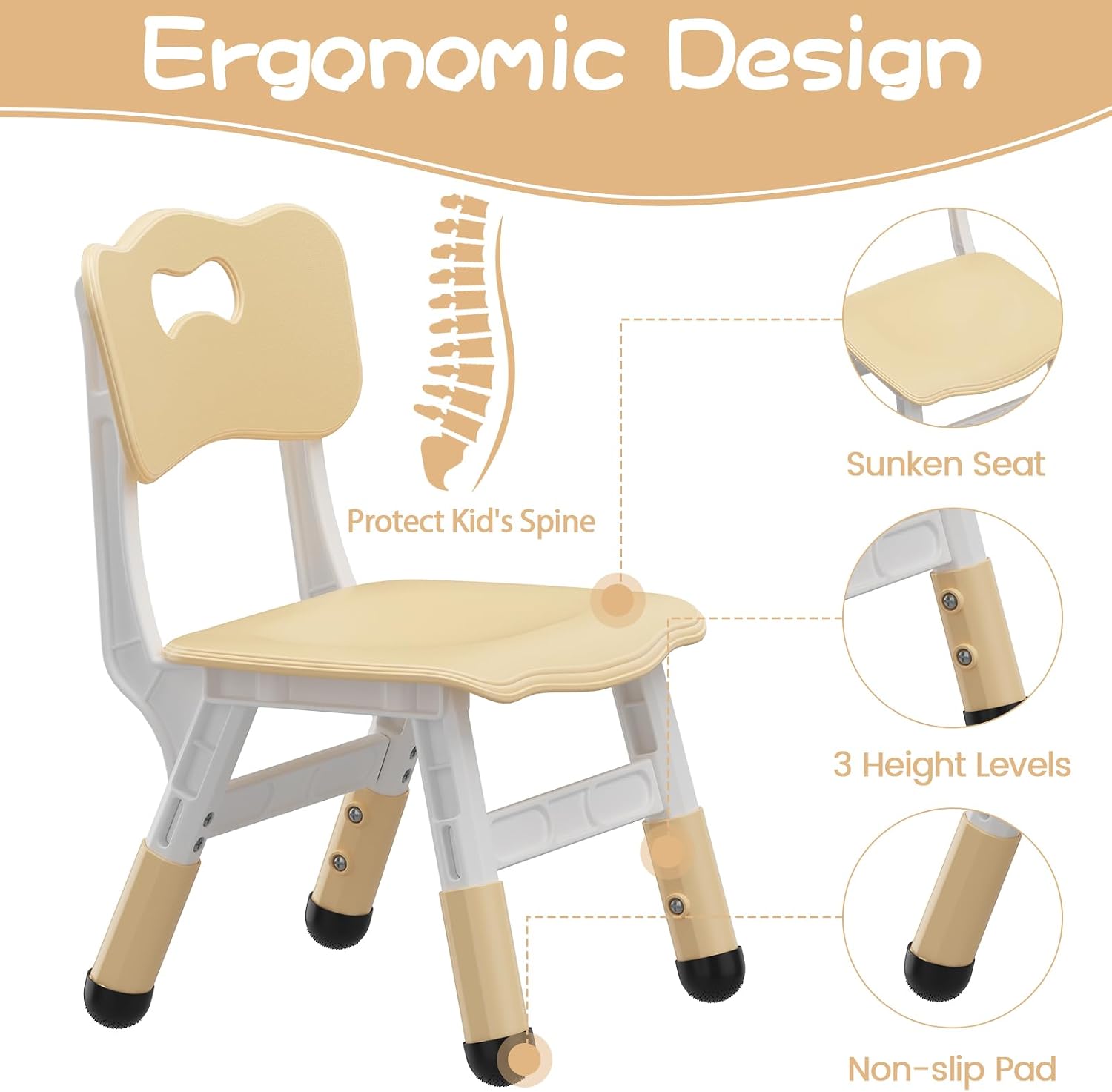 IDEALHOUSE Adjustable Height Kids Table and 2 Chairs Set – Writable Whiteboard Top, Non-Slip Legs, Easy to Clean, Ideal for Toddlers and Children Ages 2-10, Multi-Activity Table for Home, Nursery,