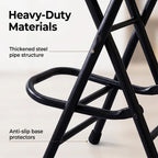 Black Adult Folding Stool with Handle and Foldable Pole Stool, 28 inch Folding Stool, Weighing 200 pounds, Foldable Heart-Shaped Folding Counter high Stool, Camping Kitchen Chair,
