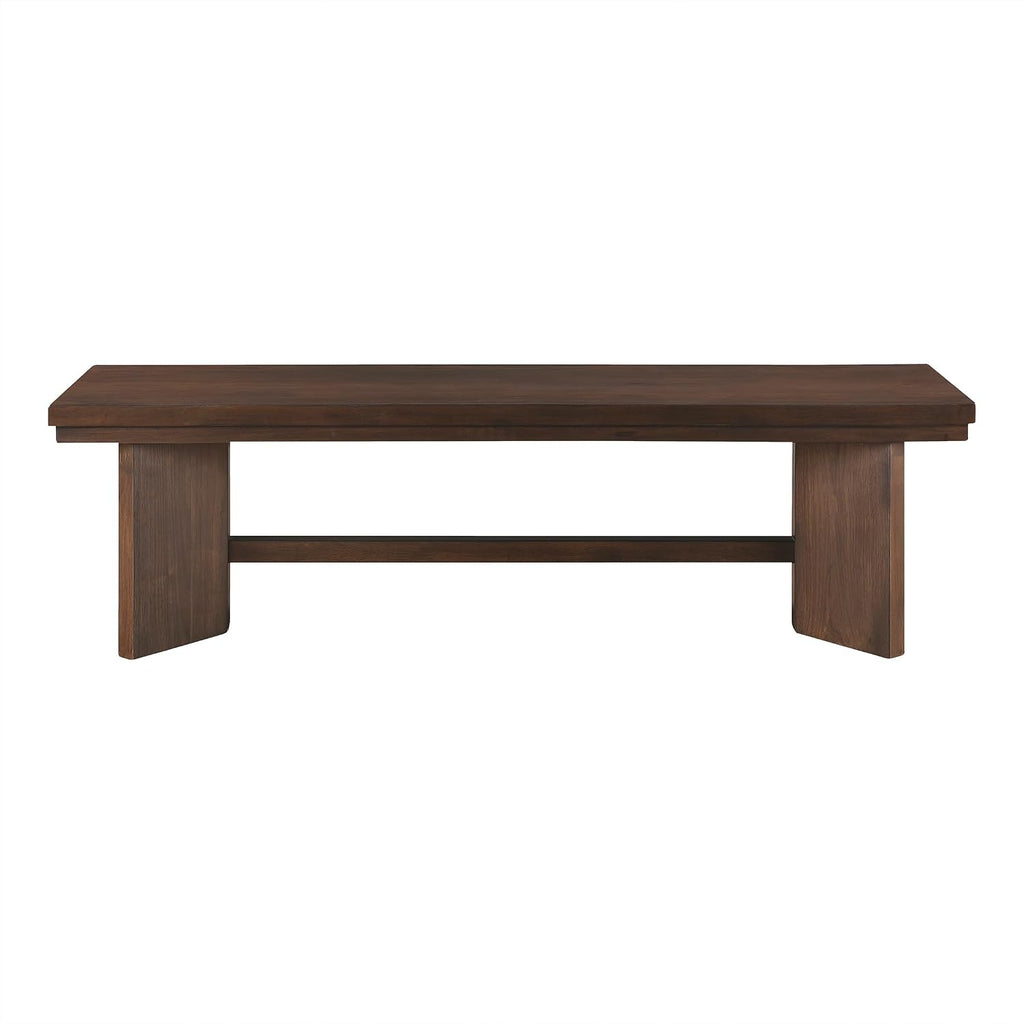 Lexicon Dining Bench for Dining Room Table, 59" Wood Bench for Home and Kitchen, Indoor Wooden Bench for Dining Room, Kitchen Bench, Living Room Bench, Easy Assembly, Walnut
