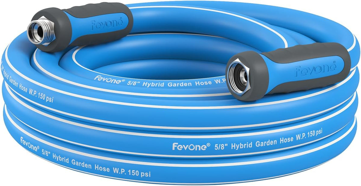 Fevone 3 ft x 5/8" Leader Hose for Hose Reel Connector, 150 PSI Heavy Duty Lead-In Hose with swivel handles and 3/4" Solid Aluminum Fittings