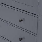 77inch Farmhouse Kitchen Pantry, Freestanding Tall Cupboard Storage Cabinet with 3 Adjustable Shelves, 8 Door Shelves, 3 Drawers for Kitchen, Dining Room, Gray