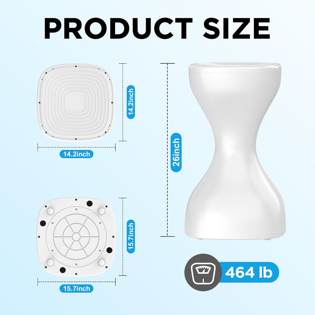 26" Pool Stools for Underwater, Pre-Weighted Pool Bar Stool Prevents Floating, Easy Assembly Non-Float Submersible Seats, Vinyl-Safe Waterproof Chairs for Inground Pool, Sun Shelf & Patio-White