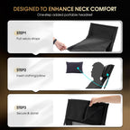 MOON LENCE Oversized High Back Camping Chair for Adults, Height Adjustable Folding Camp Chair | 400 lbs Capacity & 5.4 lbs Weight, Hidden Pillow Pocket Wide Seat for Camping Fishing Overlanding, Black