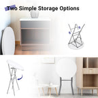 Byliable 28in Cocktail Folding Table, Round High Top Bar Height White Table | Portable Foldable Design with Removable Legs, Two Folding Methods, HDPE Tabletop, Indoor Outdoor for Parties, Patio, Events