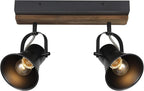 SEEBLEN 2-Light Track Light Fixtures, Adjustable Ceiling/Wall Mount, Industrial Black Kitchen Track Lighting for Living Room, Dining Room, Hallway, Bathroom