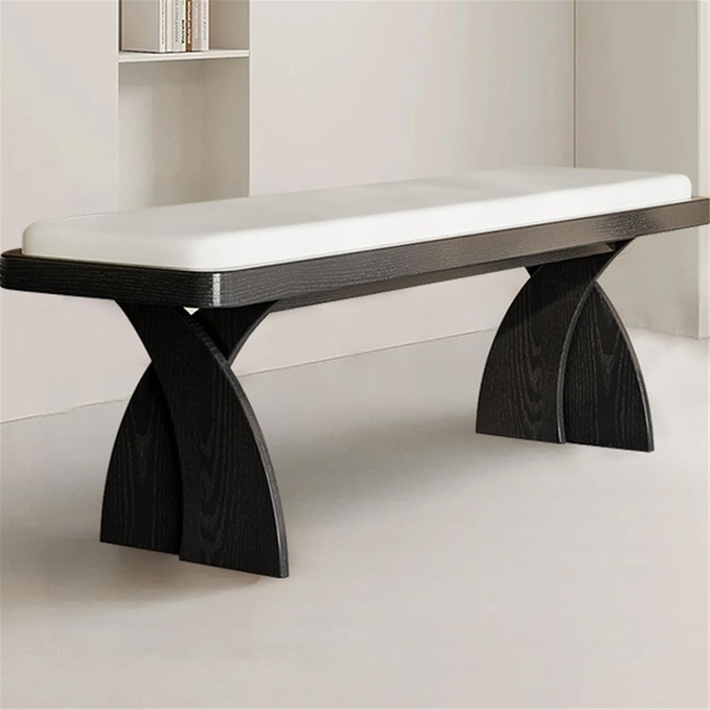 Modern Retro Wooden Long Bench at The Foot of The Bed in The Bedroom Dressing Room or Home for Changing Shoes Entryway(Medium)