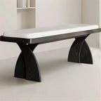 Modern Wooden Long Bench at The Foot of The Bed in The Bedroom Dressing Room or Home Use Leather Shoe Changing Entryway(Medium)