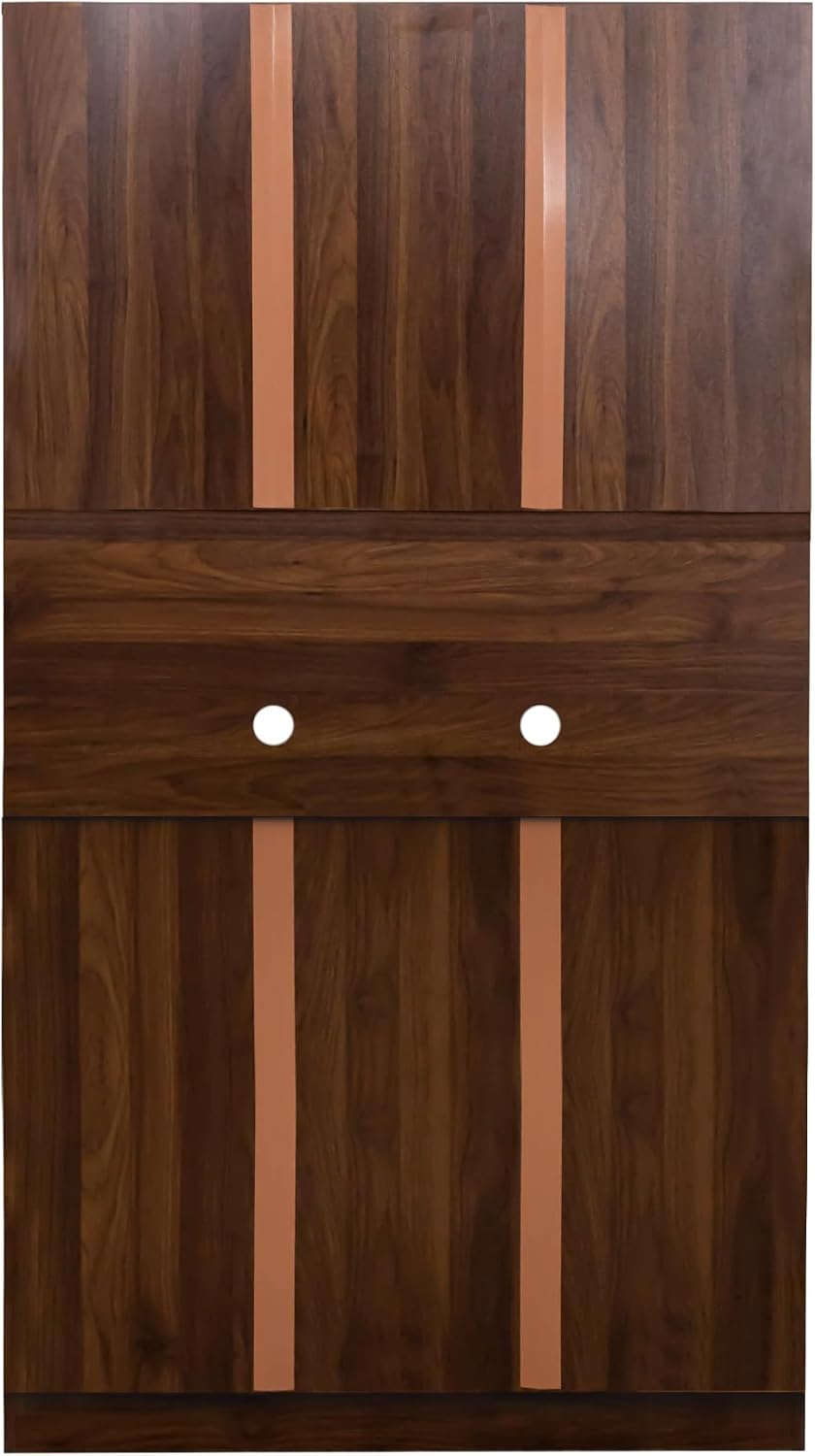 ZeHuoGe 70.86" Tall Pantry Cabinet with 6-Doors, 1-Open Shelves and 1-Drawer for Dining Room,Large Kitchen Hutch,Coffee Bar Station,Kitchen Storage Cabinet (Dark Walnut)
