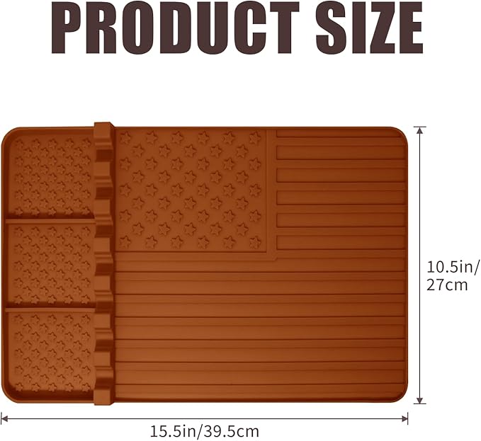 Silicone Griddle Tools Mat for Blackstone,Grill BBQ Caddy Utensils Holder for Kitchen,Cooking & Countertop,Large Spatula Mat with Drip Pad,Griddle Accessories for Blackstone (brown-2)