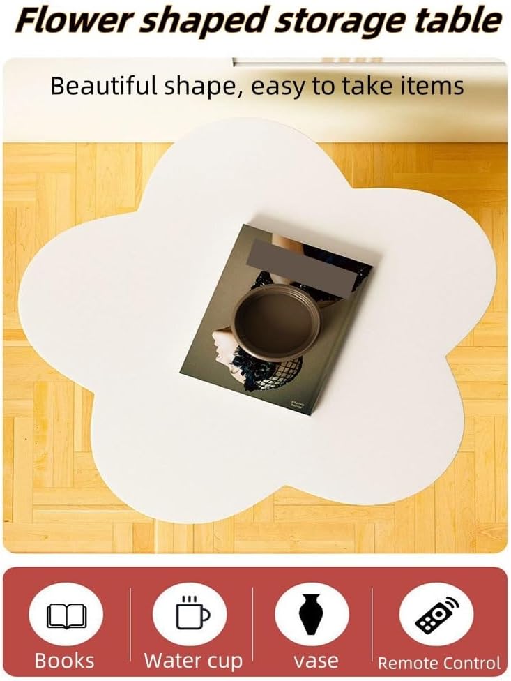 Flower Shape Side Table, Modern Bedside Table, Multifunctional Coffee Table, Cute Storage Table Suitable for Small Indoor Space(Pink)