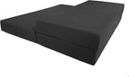 D&D Futon Furniture Black Trifold Foam Beds, Shikibuton, Tatami Cushion Topper, Foldable Futon Pad, Twin Full 6x54x75