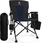XL Premium Camping Chair - 400lb Capacity, Oversized 23.7" Wide Seat, Heavy Duty 600D Oxford Fabric, Padded Camping Chair Portable for Outdoor, Beach, Tailgate Parties Black/Blue