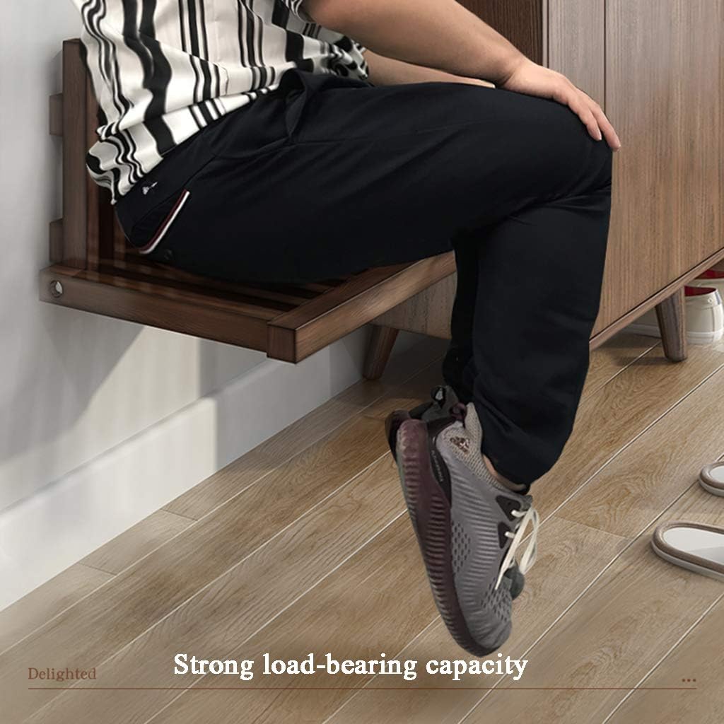 Wall-Mounted Folding Stool, Solid Wood Shoe Changing Stool, Ultra-Thin, Load-Bearing 150KG, Easy Installation
