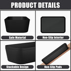 Plastic Drawer Organizers, 10 PCS Drawer Organizer Bins, Bathroom and Vanity Organizer Plastic Tray, Makeup organizer and storage for Makeup, Bedroom, Kitchen Gadgets Utensils and Office (Black)